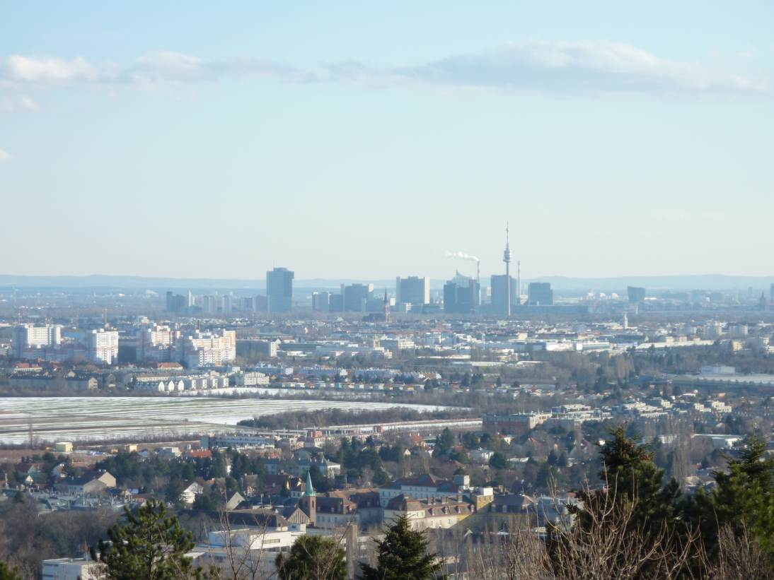 Blick vom Sender am Bisamberg auf Wien