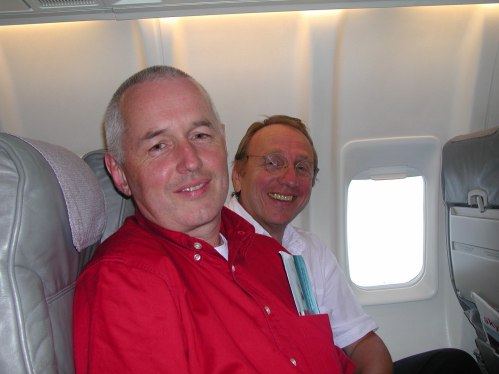 Michael und Franz auf dem Rückflug