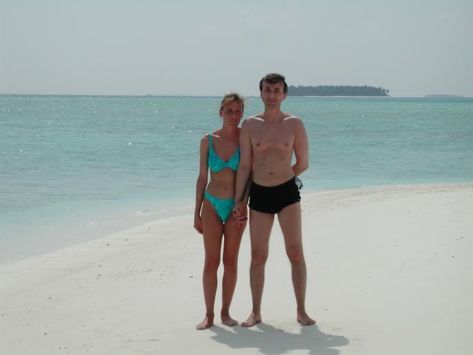 G&uuml;nther und ich beim Strandspaziergang